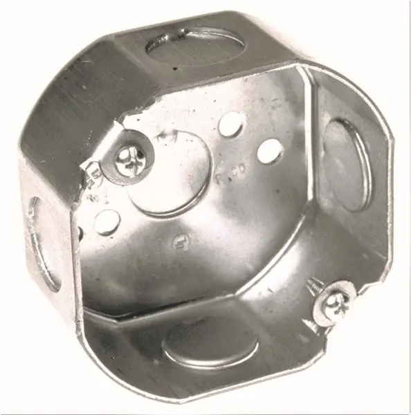 Appleton 3O-1/2 Octagon Box, Steel, 10.5 cu-in Capacity, 5 Knockouts