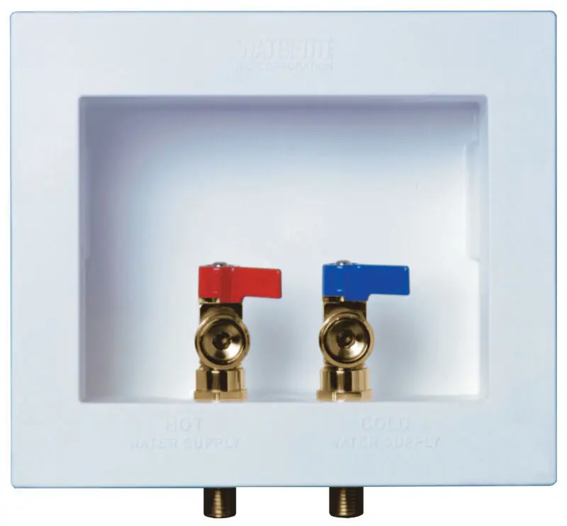 Mainline ML10497 1/2 SWT Dual Drain Washing Machine Outlet Box with Chrome Plated Quarter Turn Valves Contractor Pack