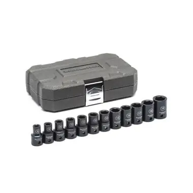 Gearwrench 84930N 12 Piece 1/2 Drive Standard Impact Socket Set 6 Points