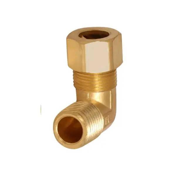 EverFlow C69R-1238-NL 1/2 OD X 3/8 MIP Compression Elbow Lead Free Brass Fitting