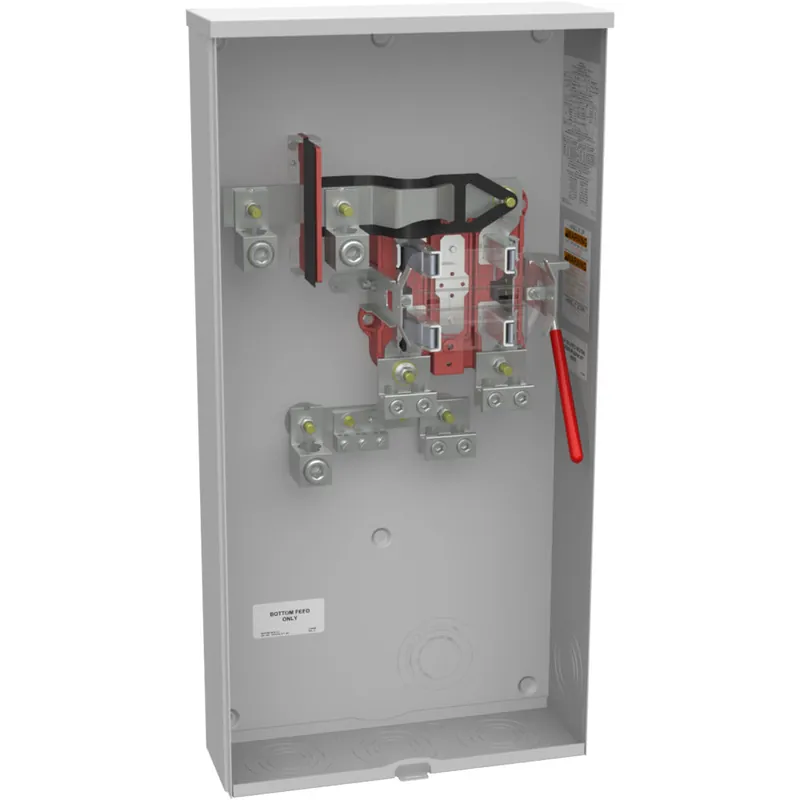Milbank U1797-O-K3L-K2L-IL Single Position Meter Socket, 320 Amp, 1 Phase, Ringless, Lever, 4 Term, UG, 600V, Barrel Lock Provision