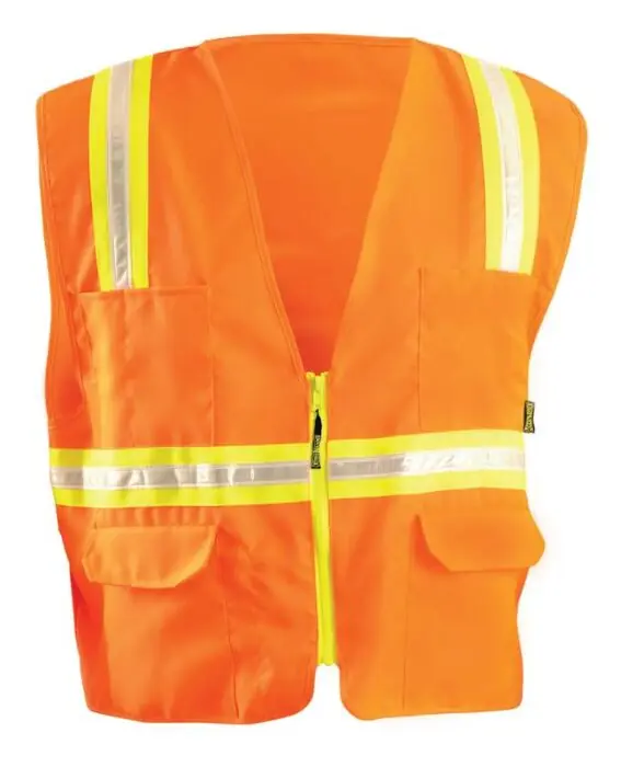 OccuNomix LUX-XTRANS-O3X Non-ANSI Contractor Style Solid Vests Heavy Duty (3X-L) Replacement MPN