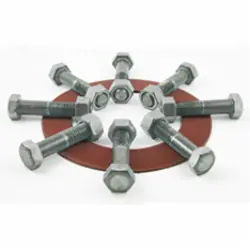 SPS Approved Vendor SIGFPS 4 inch Flange Pack, 5/8 inch - 11 x 3 inch Bolts, 1/8 inch Red Rubber Ring Gasket