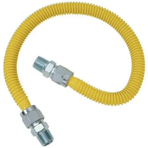 B&K G012YE101048 Gas Appliance Connector, 1/2 in ID, 1/2 in M x 1/2 in M, 48 in L