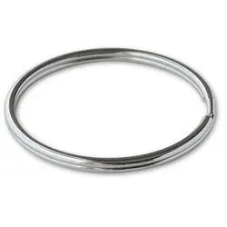 LUCKY LINE 79101 Key Ring, Split, 3 Diameter, Tempered Steel, Nickel Plated, 1 each per Card
