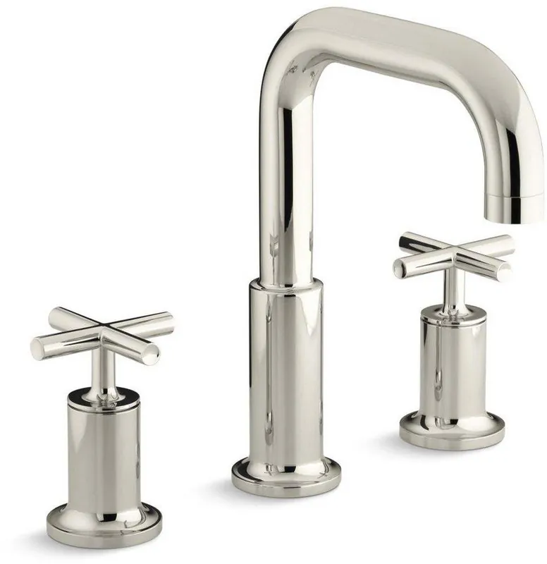 Kohler T14428-3-SN Purist Two Handle Roman Tub Faucet in Vibrant Polished Nickel (Trim Only)