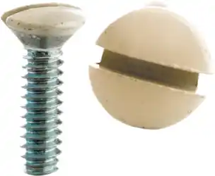 Cully 39515 6-32 x 5/16 thru 3/4 Wall plate Screw Kit, Oval Head, White & Ivory