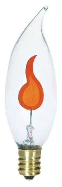 Westinghouse 0365600 Incandescent Lamp 3W Candelabra Base Flicker Flame Replacement MPN