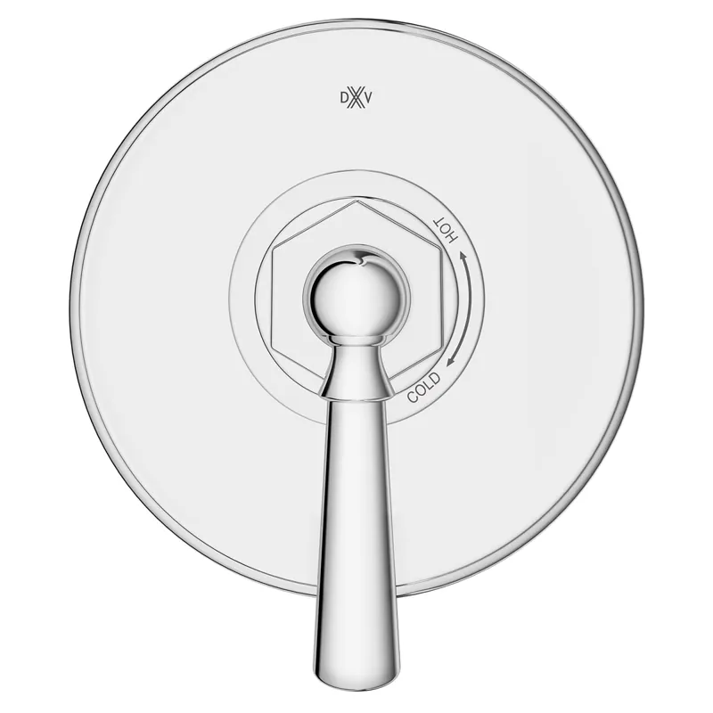 DXV D35155500.100 Oak Hill Single Handle Pressure Balance Valve Trim Only with Lever Handle in Polished Chrome