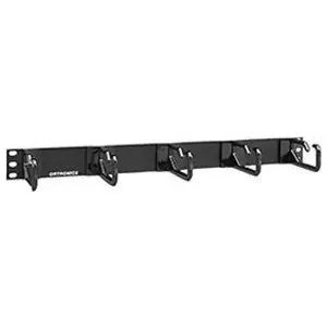 Ortronics OR-808004759 Cable Management Panel with 5 Horizontal Plastic Distribution Rings 1RU Black