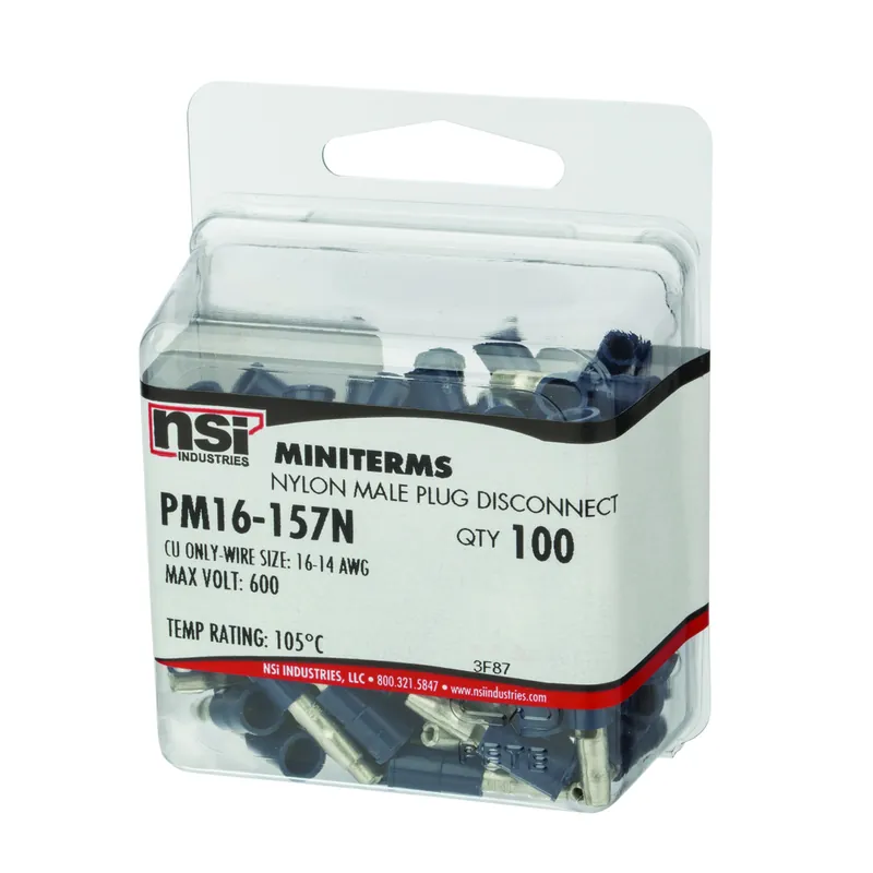 NSI Industries PM16-157N Nylon Insulated Male Plug 600 Volt (100 Pack)