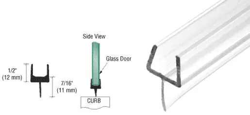 CRL P661BR One-Piece Bottom Rail With Clear Wipe for 12mm Glass