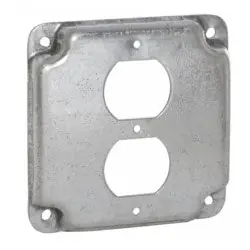 RACO 902C 4 In. Square Exposed Work Covers - Raised 1/2 In., 1 Duplex Receptacle