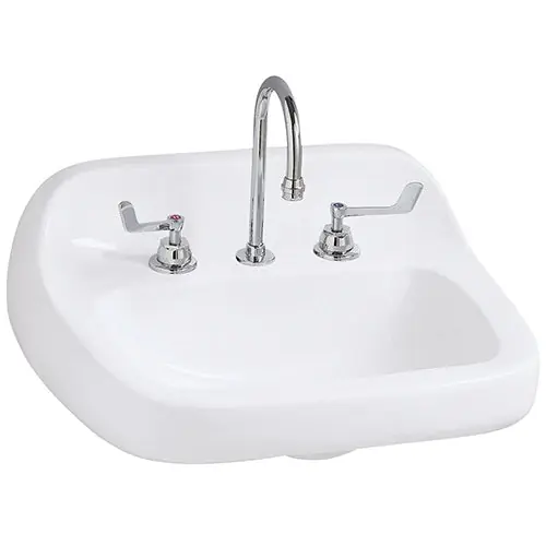 Mansfield MA2018HBNS4WH Grand Isle 22 in x 18-1/8 in Single-Bowl Wall Mount Lavatory Sink