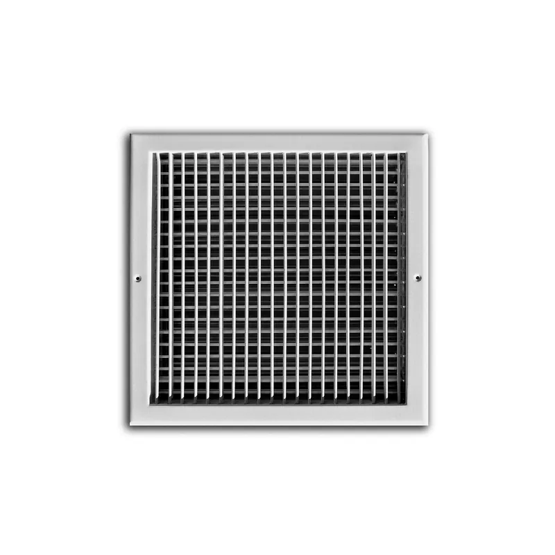 TRUaire 220VO 12 inch x 12 inch White Adjustable Double Deflection Wall Ceiling Register with Opposed Blade Damper
