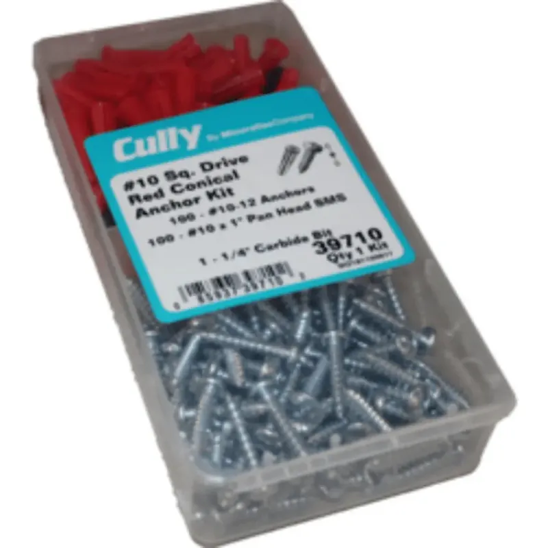 Minerallac 39910 Conical Light Duty Anchor Kit #10 x 1 in Screw 1/4 in Drill