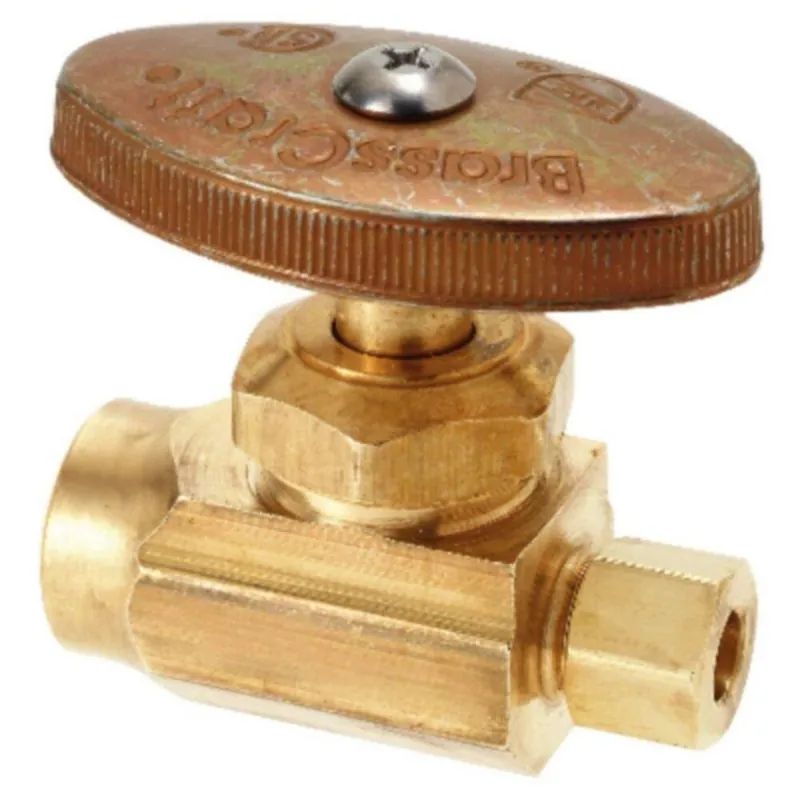 BrassCraft R04XR R04 Series 1/2 x 1/4 in. Sweat x Compression Knurled Oval Handle Straight Supply Stop Valve