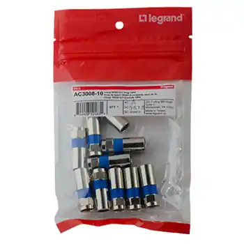 Legrand AC300810 Pass & Seymour AC3008-10 Compression-Style Male F-Type Connector, 10-pack