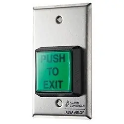 Alarm Controls TS-2-2T Request-to-Exit Station with Electronic Timer 2 Green Square Push Button SPDT Outputs Single Gang