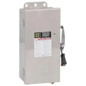 Square D H361DS Single Throw Fusible 30A 600VAC/DC 3P3W Heavy Duty Disconnect