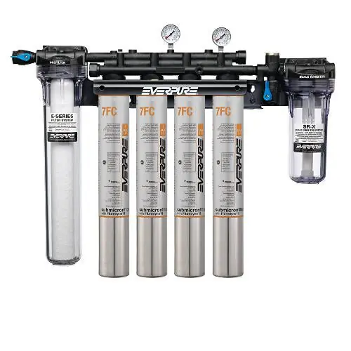 Pentair EV932974 Everpure High Flow CRS Quad 7FC Water Filtration System