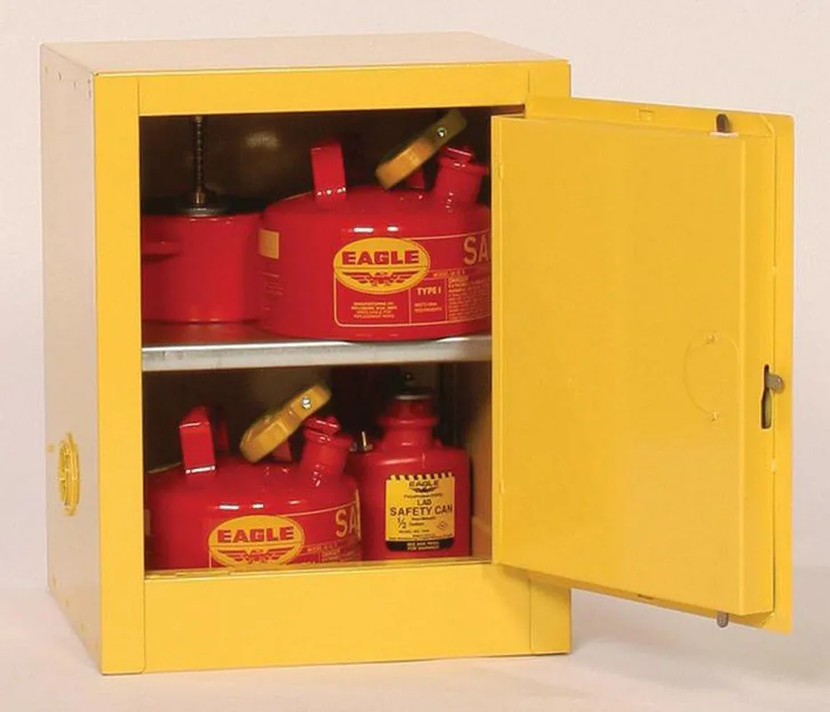 Eagle 1904X 4 Gal Safety Cabinet with 1-Door and Manual-Closing in Blue