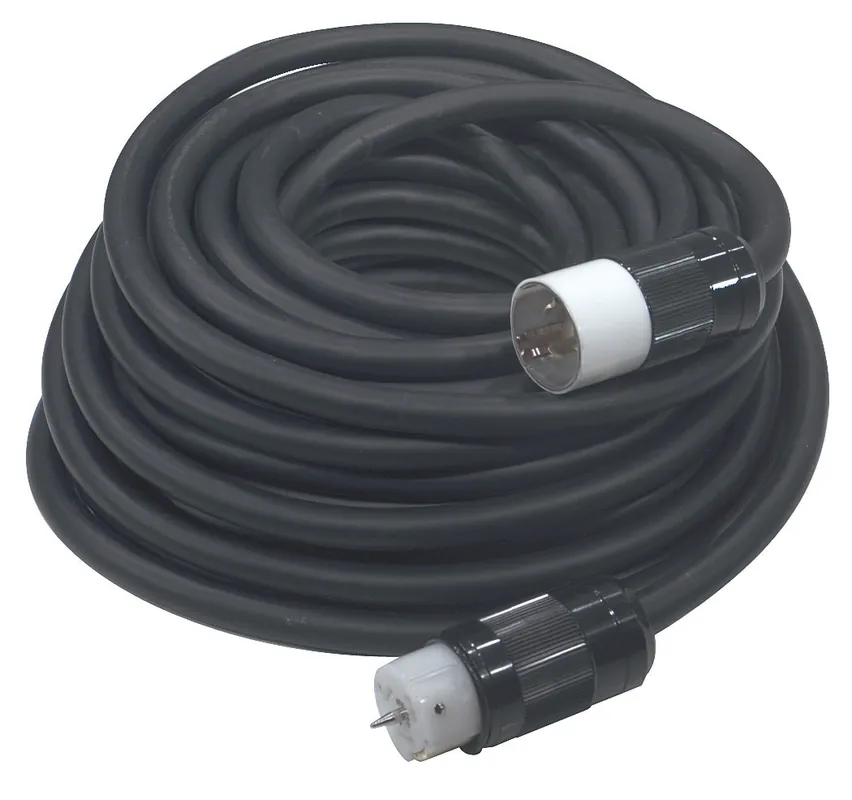 Voltec 19190008 100' 6/3-8/1 Black Rubber Temporary Power Cord