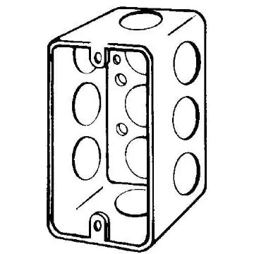 Appleton 4CS-1/2 Handy Box With Knockouts Steel 13 cu-in 1 Gang 10 Outlets