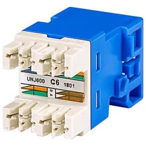 CommScope Uniprise 760237778 Cat 6 T568A/T568B Unshielded Modular Jack No Dust Cover Blue
