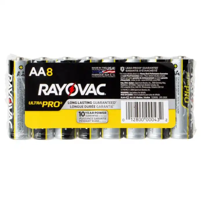 Rayovac ALAA-8J Ultra Pro Alkaline Battery 1.5V AA 8/PK