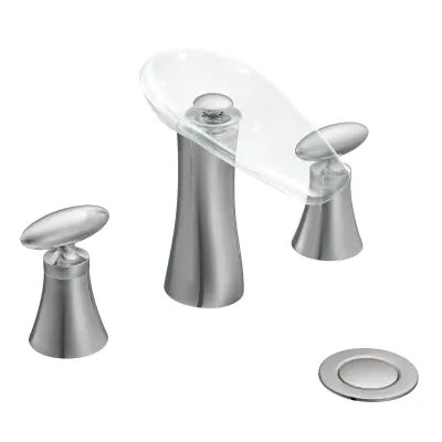 Moen TS888 TRIM KIT TS888 PC VIVID F/LAV FCT W/GLASS SPOUT KNOB HNDLS