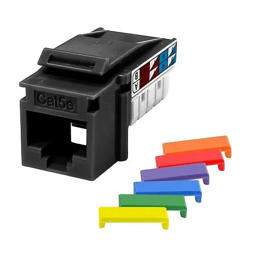 Simply45 S45-3590B Cat5e UTP 90 Degree Black Keystone Dust Cover