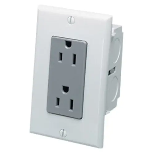 Leviton 47605-ACN J-Box Kit Power Socket 110V AC (Size: 15A) Compatible with Series 140, 280, 420