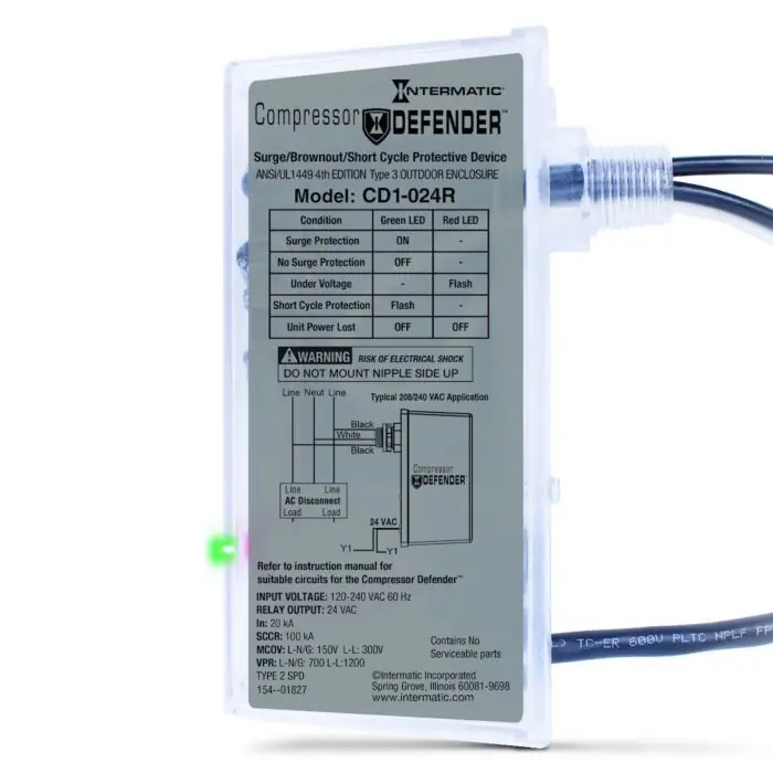GRASSLIN CD1-024R Compressor Defender Undervoltage and Surge Protector