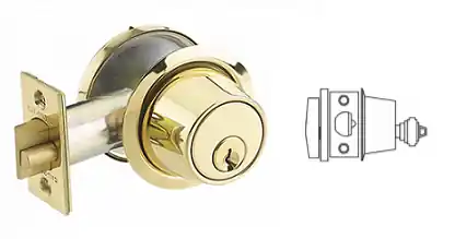 CAL-ROYAL PRODUCTS INC GL160 US26D Door Gate Latch, Standard Duty, Single Cylinder, 6-Pin C Keyway, 2-3/8 Backset