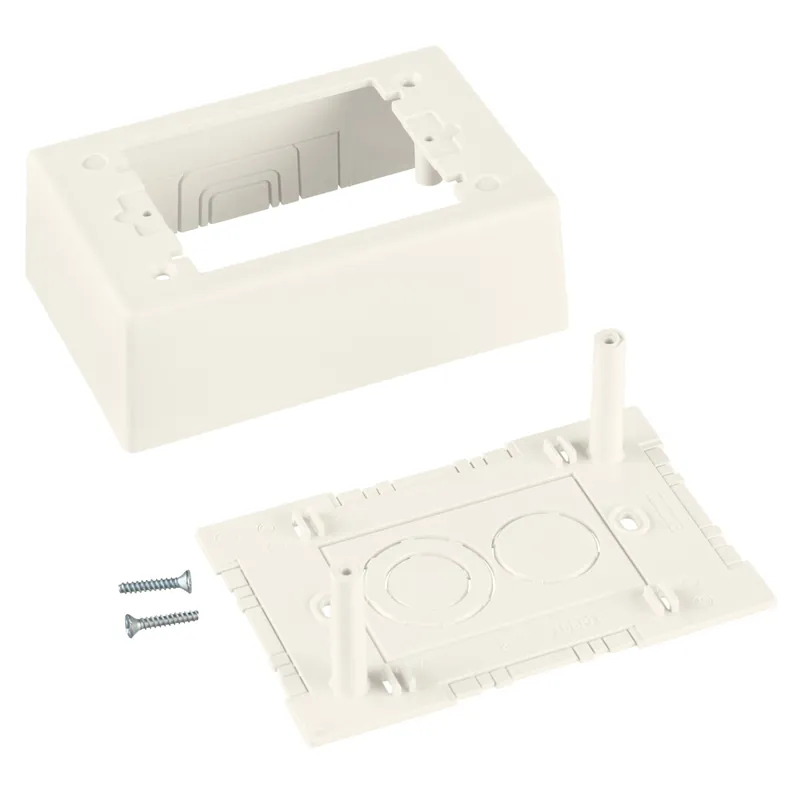 Panduit JBP1WH Surface Raceway, Power Rated Junction Box, 1-Gang, 2-Piece, White