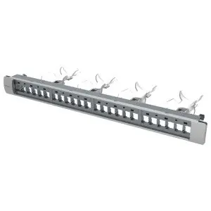 CommScope Systimax 760150144 GigaSPEED X10D Cat 6A Patch Panel Steel Shielded RJ-45 Connector 1 RU T568A/T568B Wiring 24 Port Cool Grey