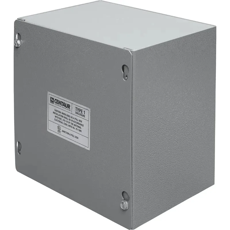 Centaur N1BSC-884NK NEMA 1 Box, Screw Cover 8x8x4, No Knocko