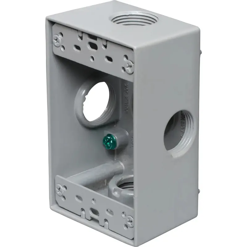 Centaur WIFSB75/5X 1 Gang Weatherproof Box 2 Deep 5 X 3/4 Hole (All Sides) Gray