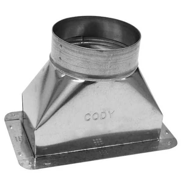 Cody Company 601121210 Register Boot Box With Flange Galvanized Steel 12 in x 12 in x 10 in