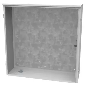 Milbank 363610-TC3R-H-BP-SP Type 3R Telephone Cabinet Hinge Cover Steel ANSI 61 Grey Pad Locking Wing Handle 36 x 10 x 36
