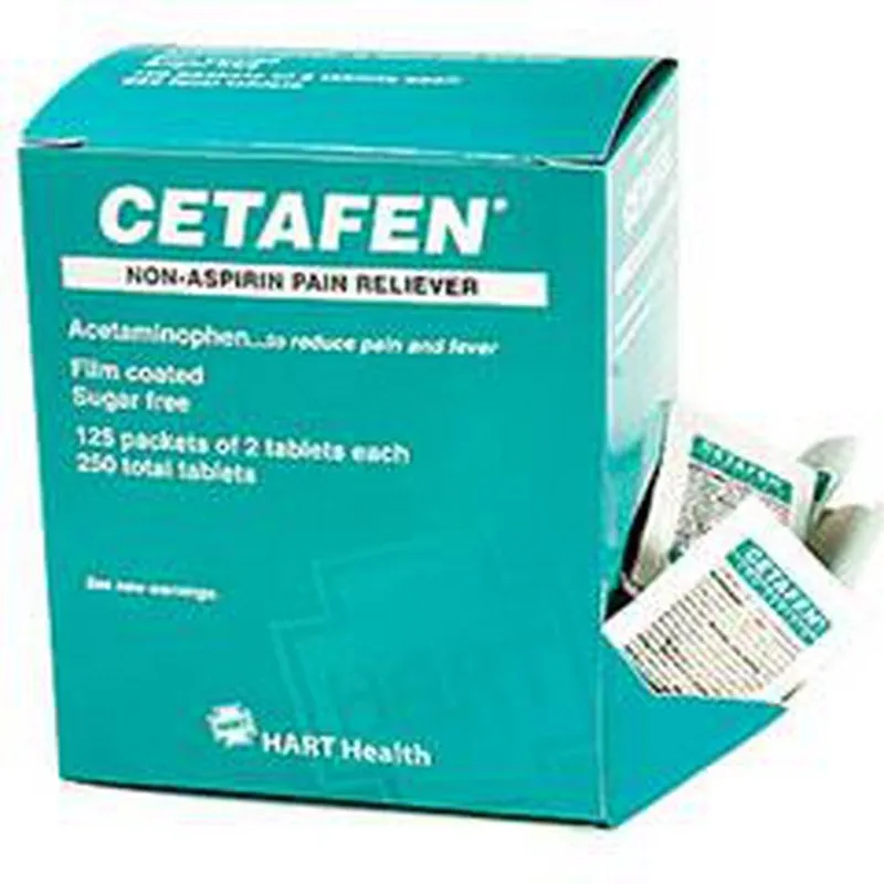 HART Health 5564 Cetafen 325 mg Acetaminophen Pain Reliever Pack of 2 Case of 10 Boxes