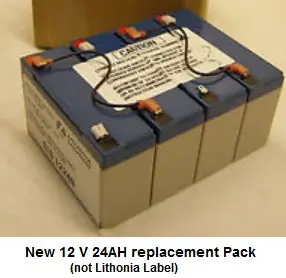Acuity Brands ELB1224B Lithonia Battery Replacement Pack Lead Calcium