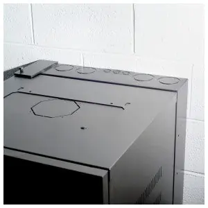 QuadCab HSQ3626 Wall Mount Enclosure Steel Black Window Door 19 RU 36 H x 26 in. D