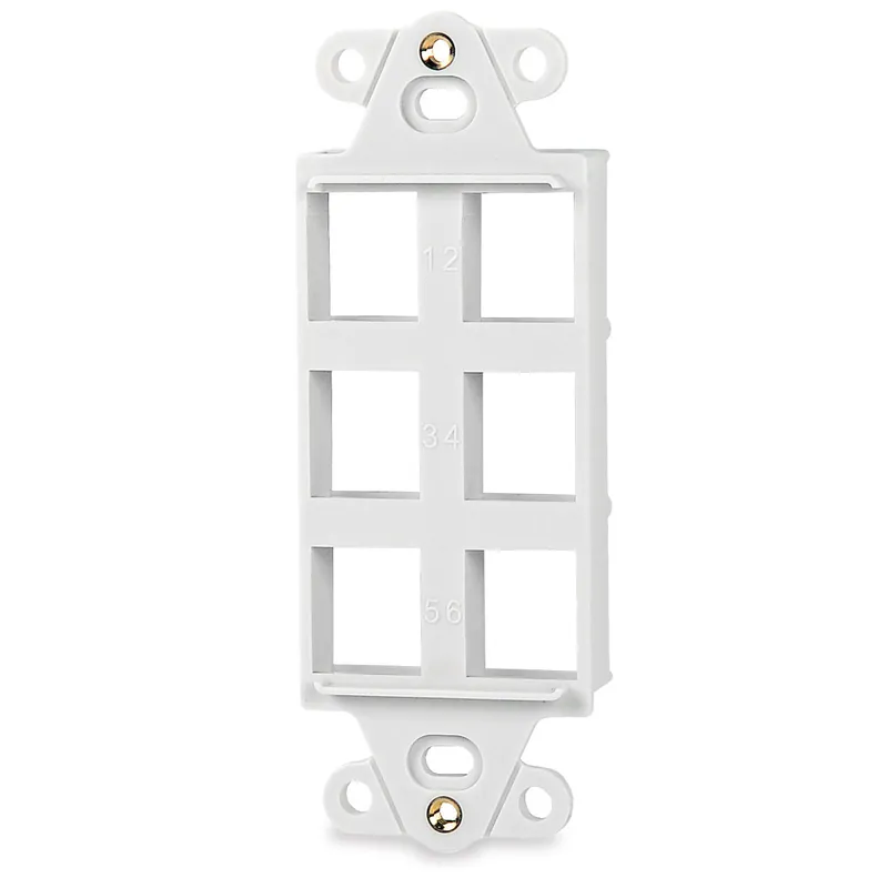 Signamax DA-6-WH 6-Port Decora-Style Keystone Adapter, White