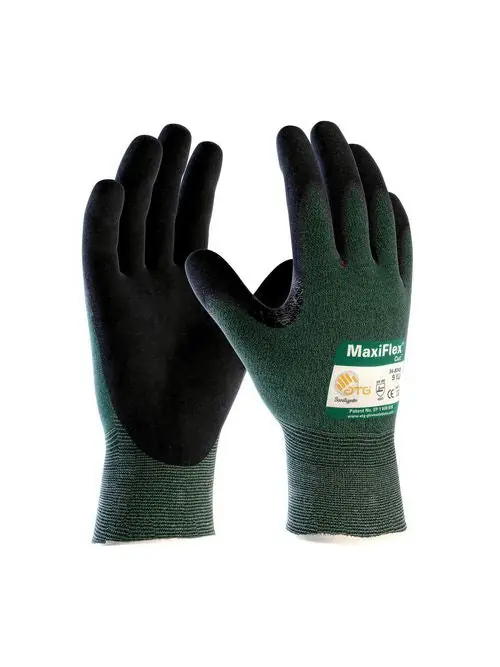 ATG 34-8743/XXL Non Touch Screen Compatible Black Micro Foam Palm and Fingertip Coated Knit Protective Gloves