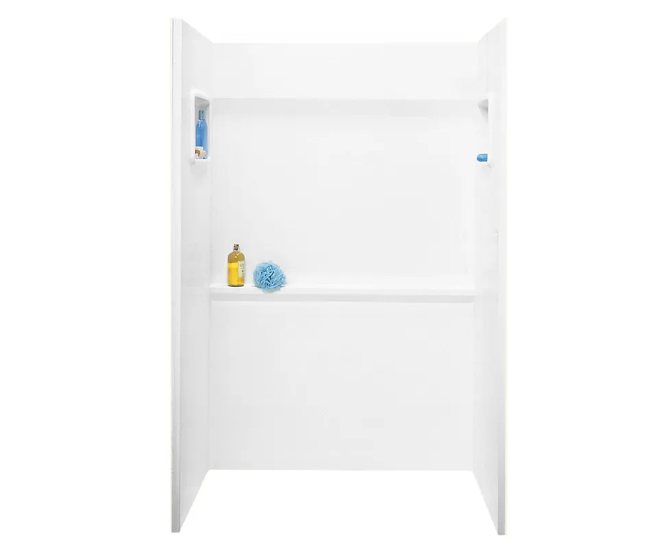 Swanstone SA-3448-010 Shower Alcove Wall Kit, 48 in W x 72 in H, Veritek, White