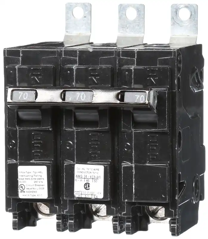 Siemens B370HH 3-Pole 70 Amp 240 VAC 65 kA Bolt-On Molded Case Circuit Breaker