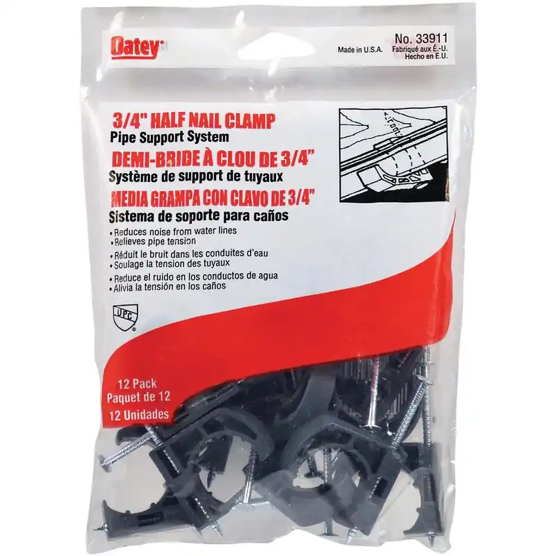Oatey 33911 Insulator 3/4 In. Plastic Nail-On Pipe Half Clamp (12-Pack)