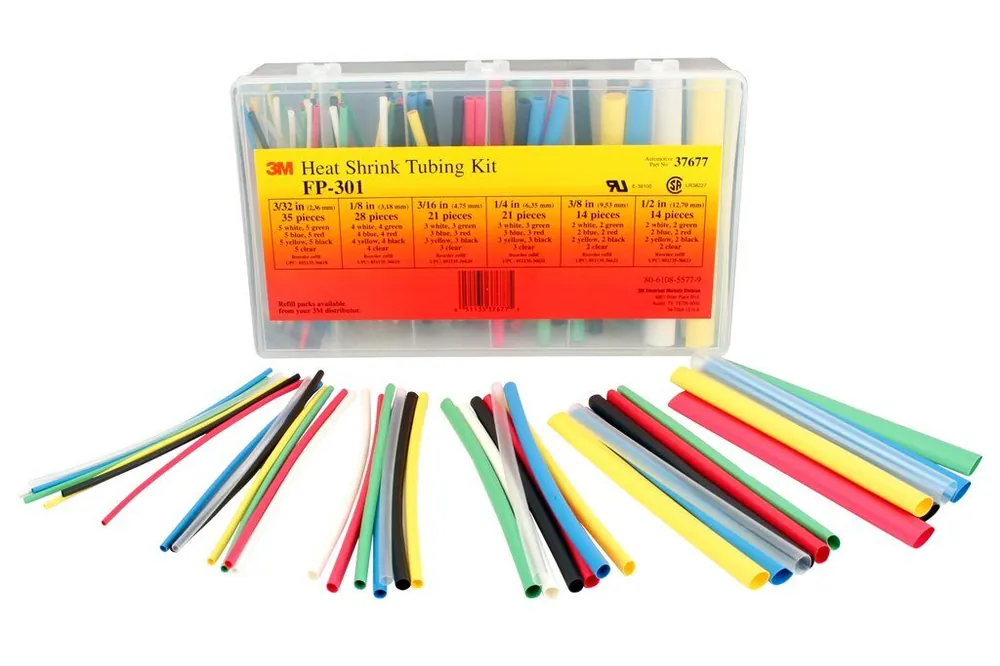 3M 7000031588 FP301 Heat Shrink Tubing Kit 133 Pieces Assorted